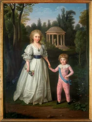 Double Portrait of the Children of Queen Marie Antoinette Outdoors
